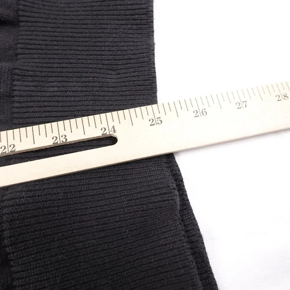 Tommy Hilfiger Sweater Mens XL Black 1/4 Zip Mock Neck Pullover Logo Knit Casual